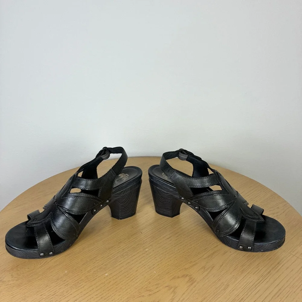 Dansko Nina Slingback Leather Heel Sandals Women's EU 38 US 7.5 Floral Summer - Picture 3 of 8